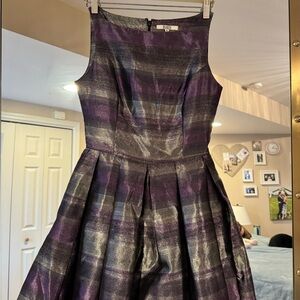 Elegant Purple Plaid Dress